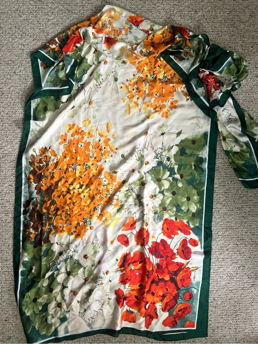 Caftan Dress Floral Print One Size Fits Most